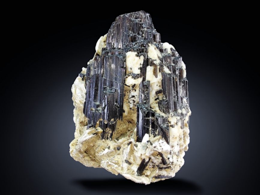 0 gram Schorl Tourmaline on Muscovite Specimen from Skardu, Gilgit-Baltistan, Pakistan