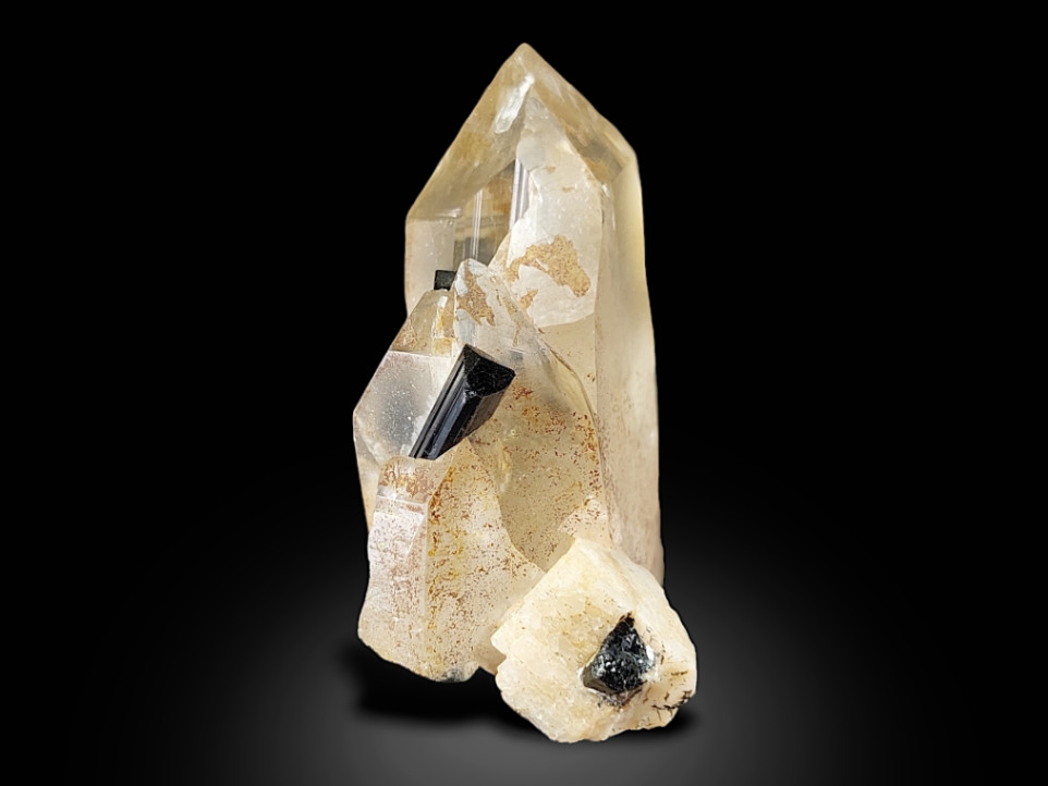 67 gram Quartz with Schorl Tourmaline Crystals Specimen from Skardu, Gilgit-Baltistan, Pakistan