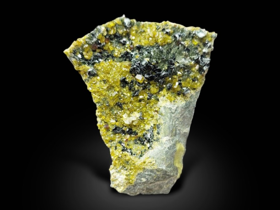 76 gram Gemmy Epidote Crystals with Diopside, Andradite and Biotite Specimen from Khogyani District, Nangarhar, Afghanistan