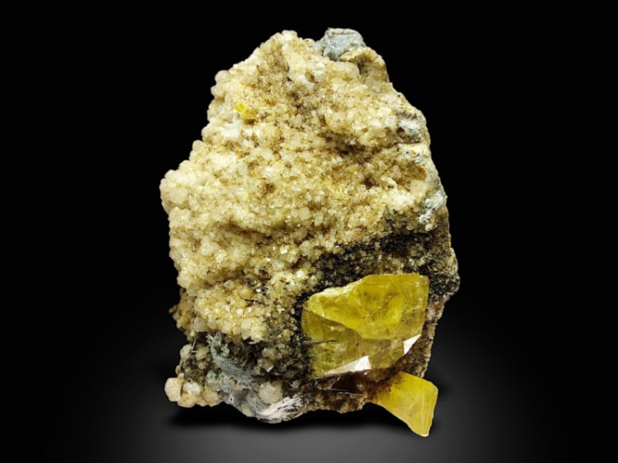 70 gram Titanite/Sphene Crystals with Aegirine on Matrix Specimen from Zagi Mountain, KPK, Pakistan