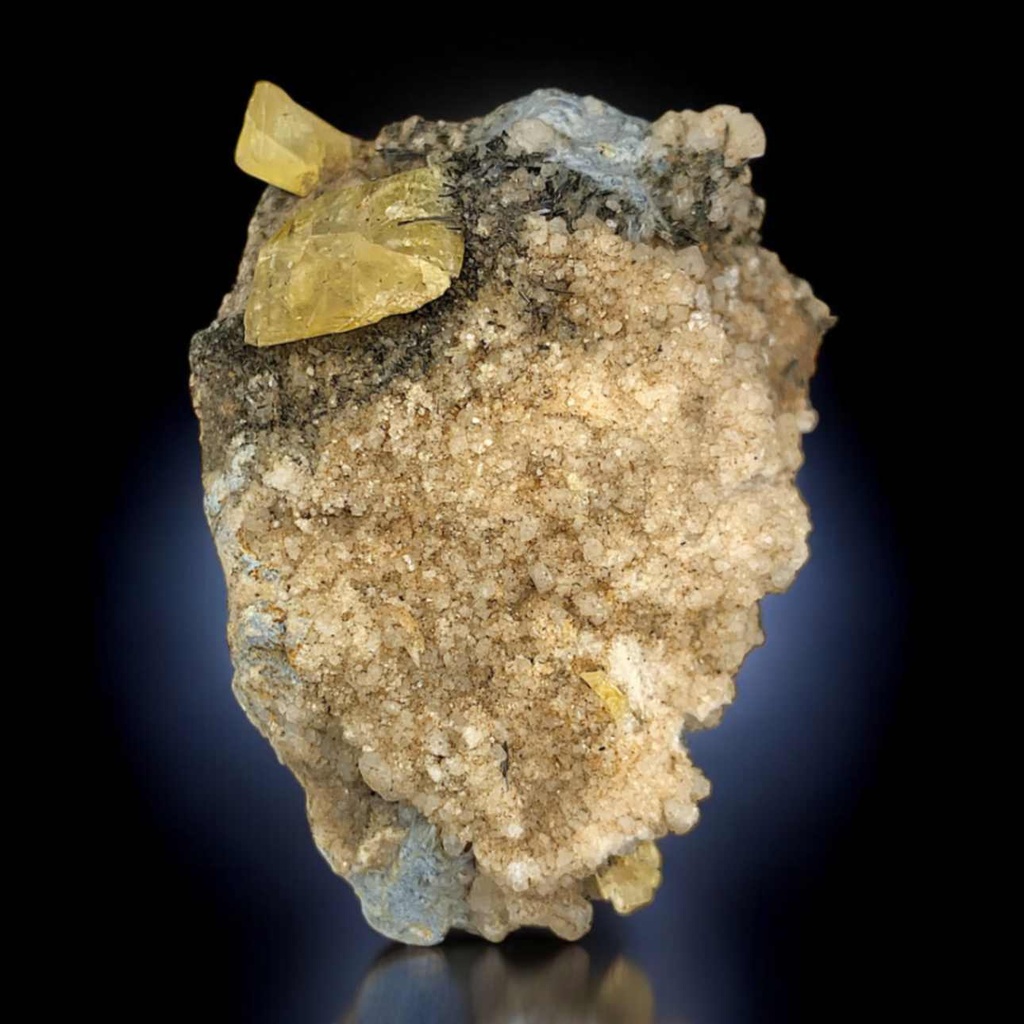 Exquisite Titanite/Sphene Gemmy Crystals with Aegirine on Matrix: Rare Specimen from Zagi Mountain, KPK, Pakistan